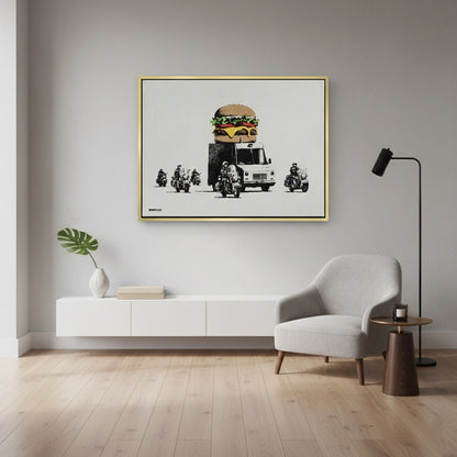 Banksy Burger Van - Canvas