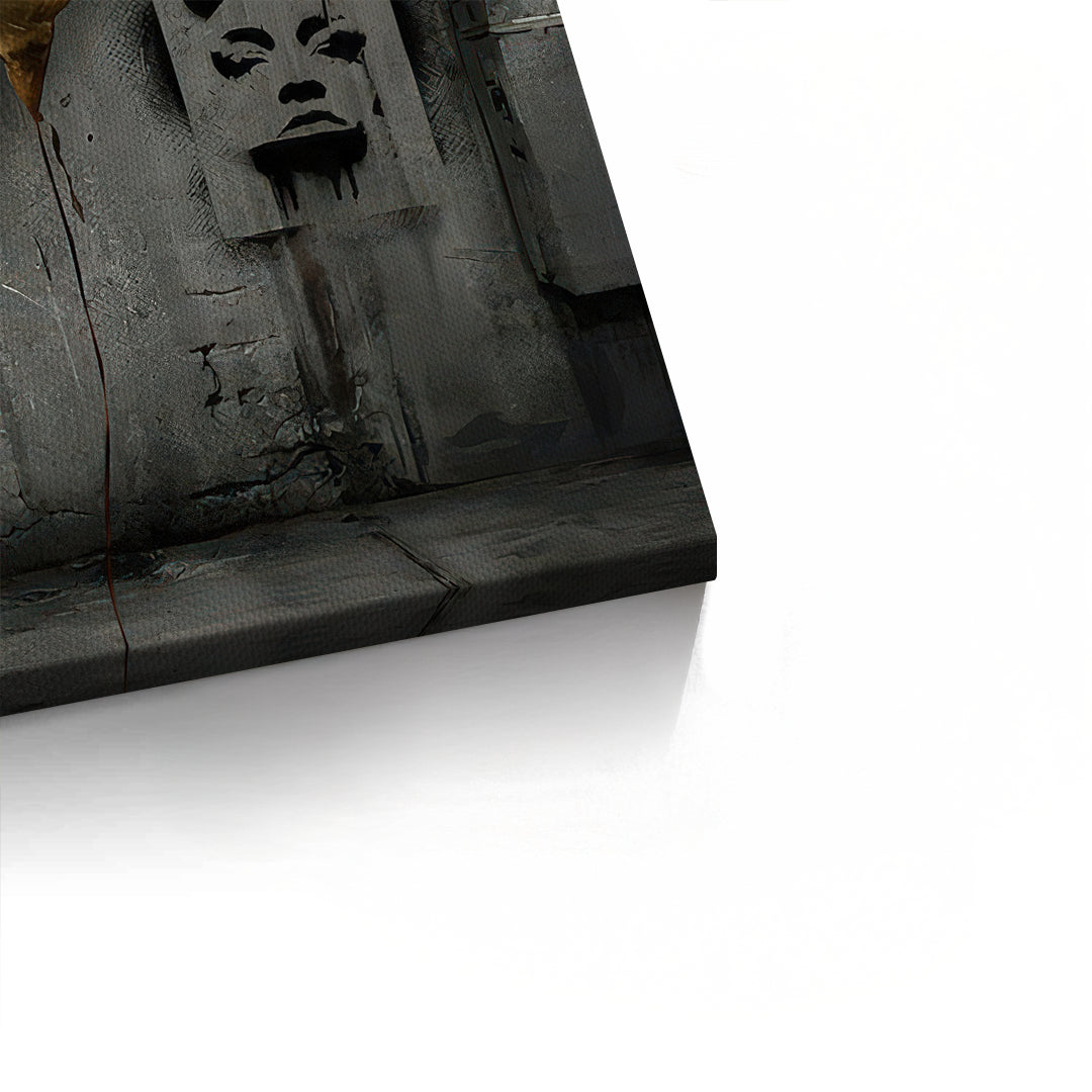 2Banksy Inspired Gold Heart - Canvas