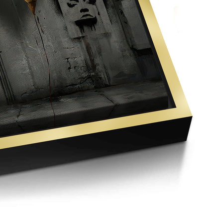 Banksy Inspired Gold Heart - Canvas