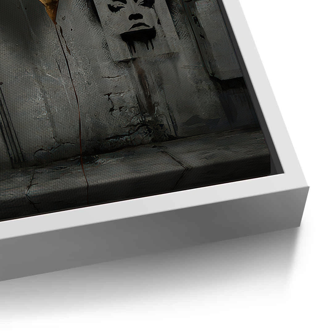 2Banksy Inspired Gold Heart - Canvas