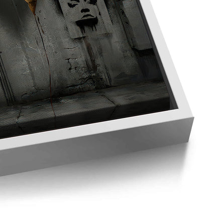 Banksy Inspired Gold Heart - Canvas