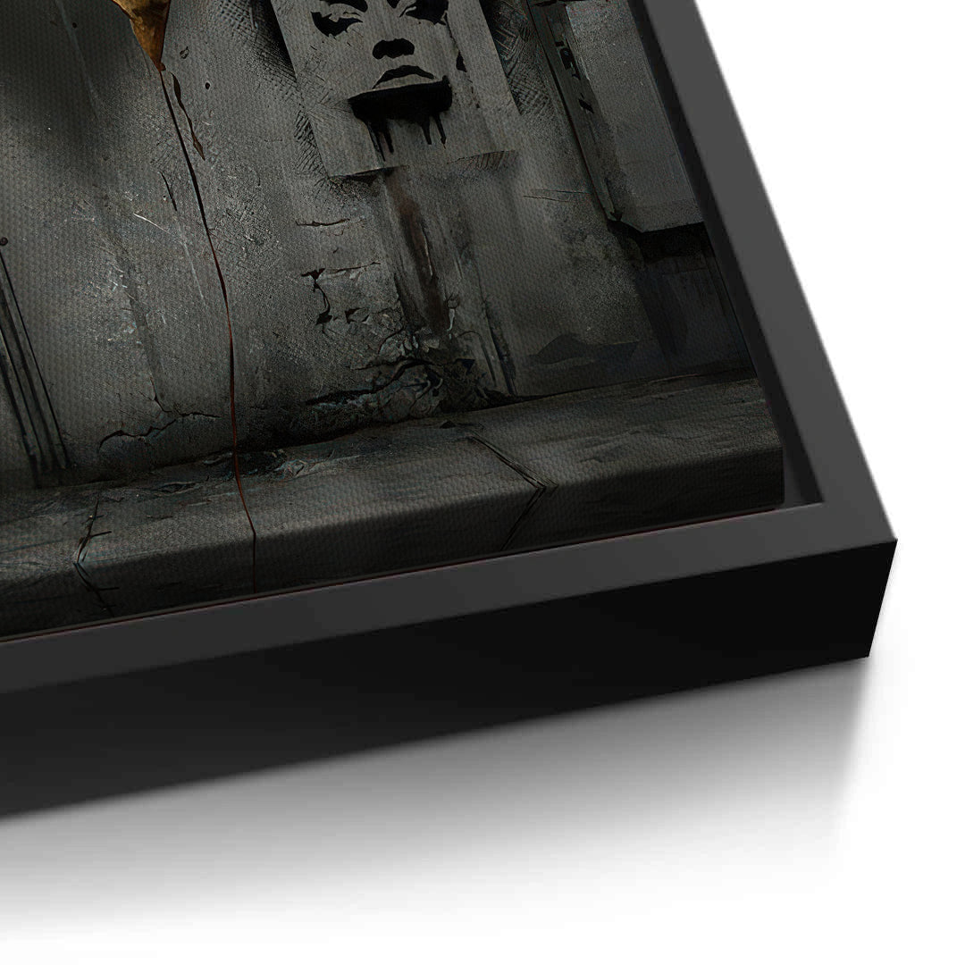 2Banksy Inspired Gold Heart - Canvas