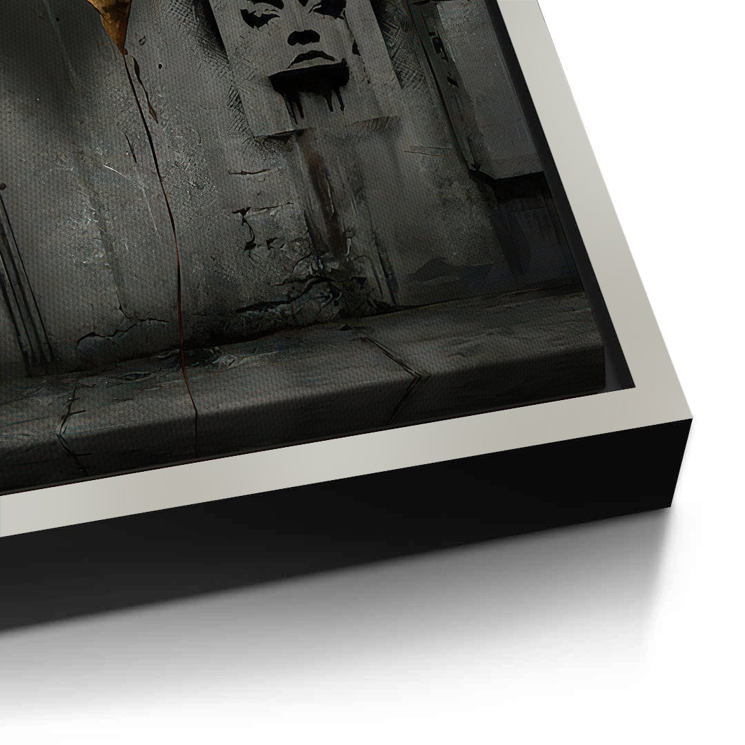 2Banksy Inspired Gold Heart - Canvas