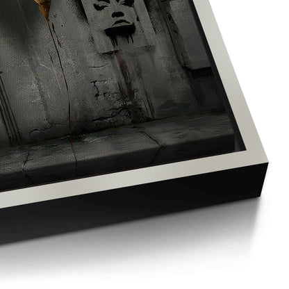 Banksy Inspired Gold Heart - Canvas