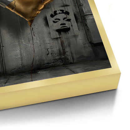 Banksy Inspired Gold Heart - Fine Art