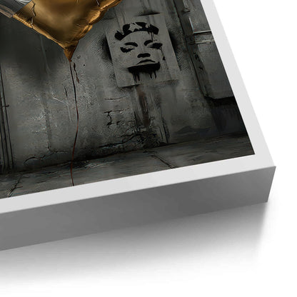 Banksy Inspired Gold Heart - Fine Art