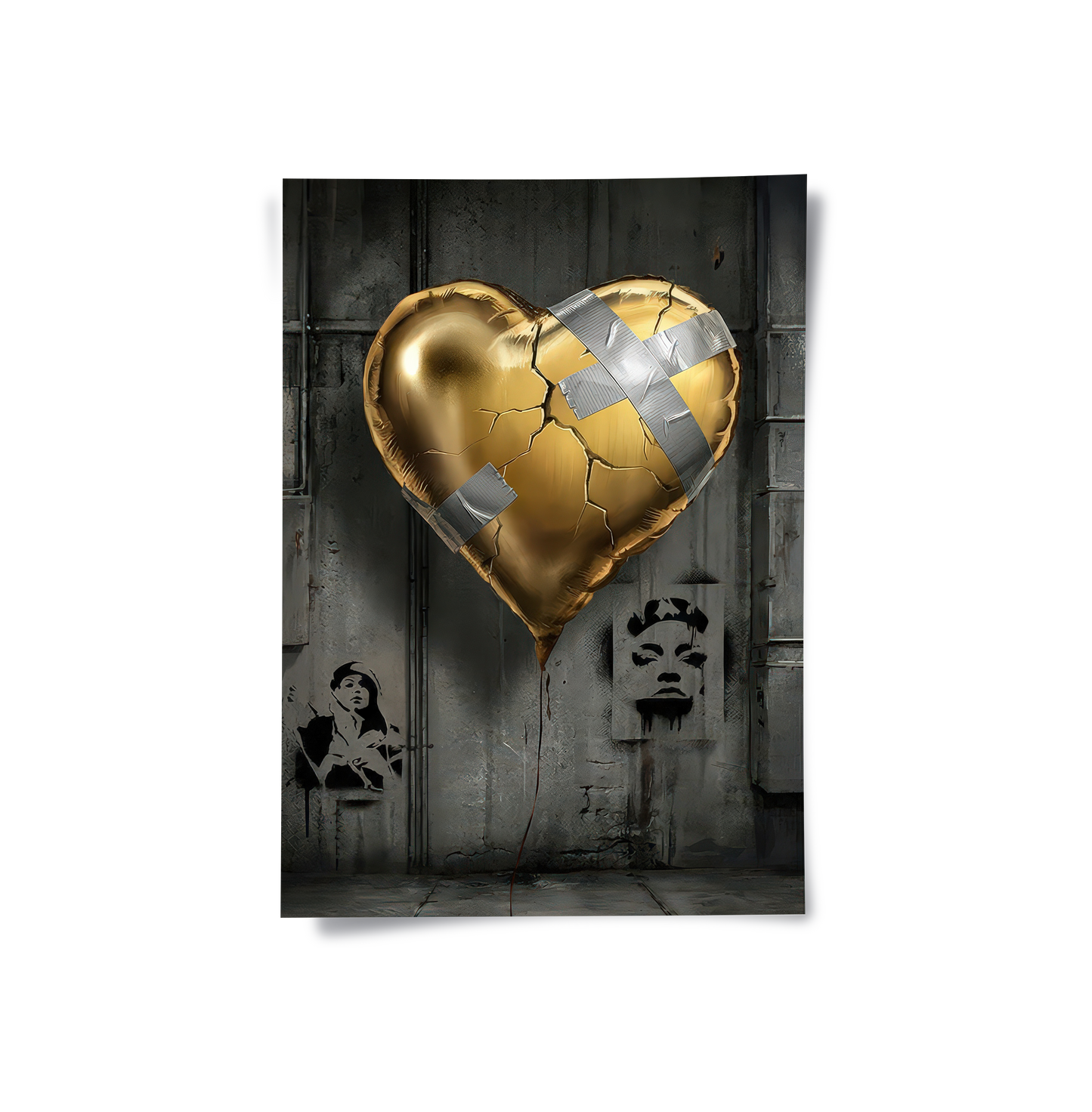 2Banksy Inspired Gold Heart - Poster