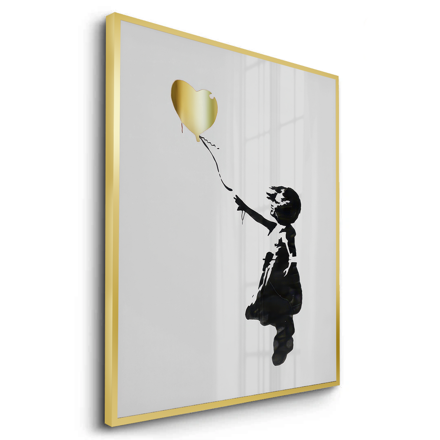 2Banksy Style Gold Heart - Fine Art