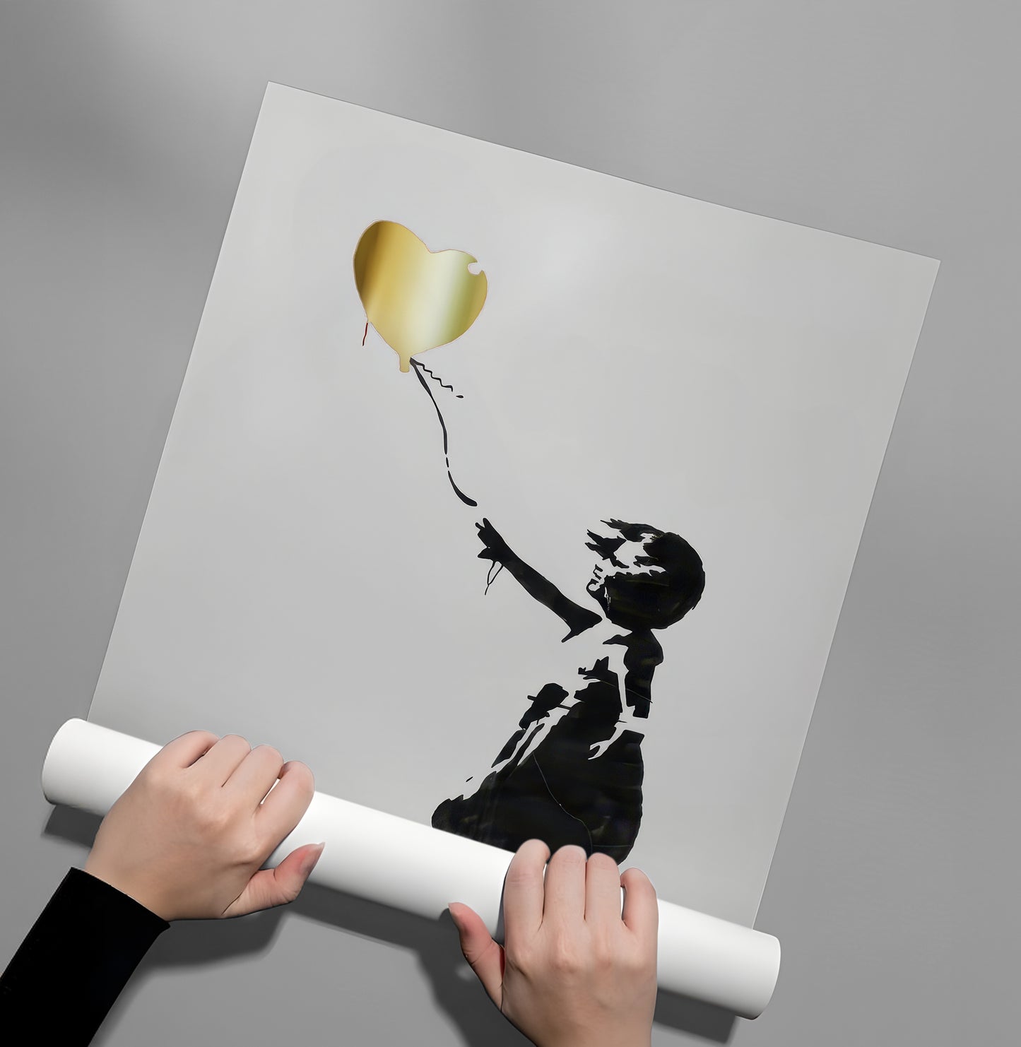 2Banksy Style Gold Heart - Poster