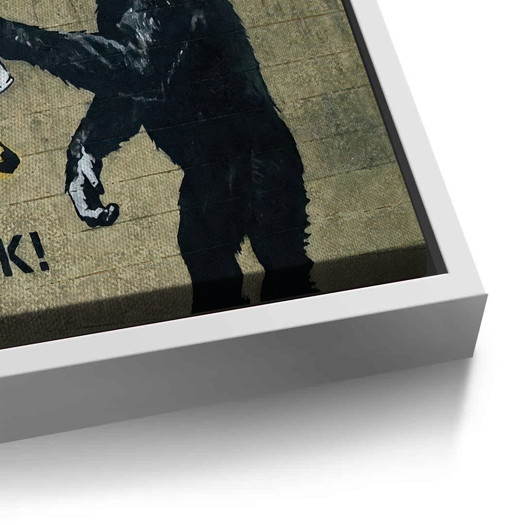 2Banksy Style Monkey Graffiti - Canvas