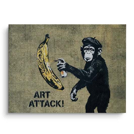 Banksy Style Monkey Graffiti - Canvas