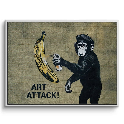 Banksy Style Monkey Graffiti - Canvas