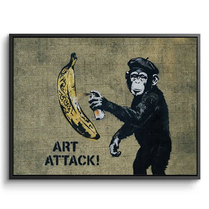 Banksy Style Monkey Graffiti - Canvas