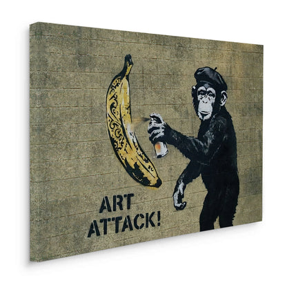 Banksy Style Monkey Graffiti - Canvas