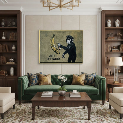 Banksy Style Monkey Graffiti - Canvas