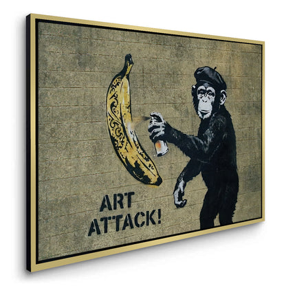 Banksy Style Monkey Graffiti - Canvas