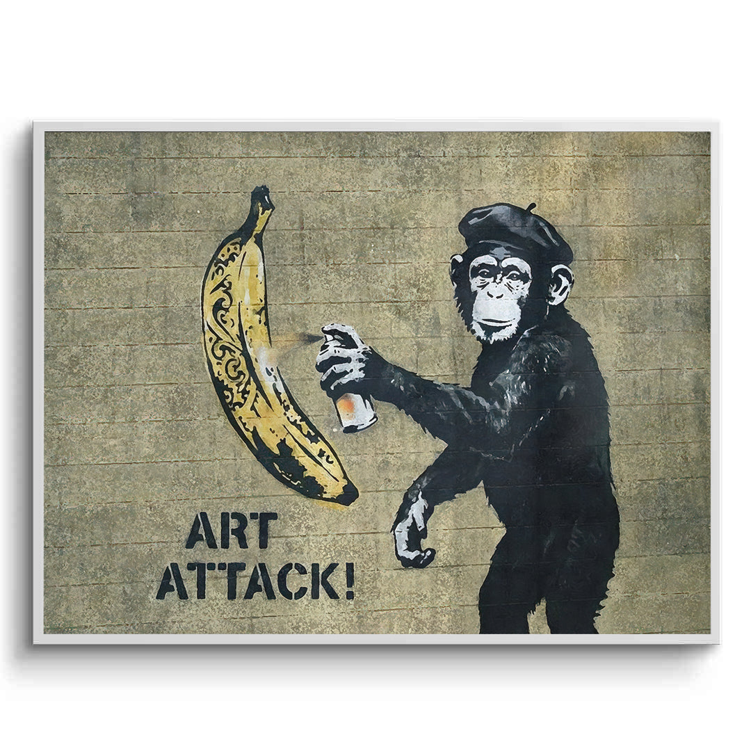 2Banksy Style Monkey Graffiti - Fine Art