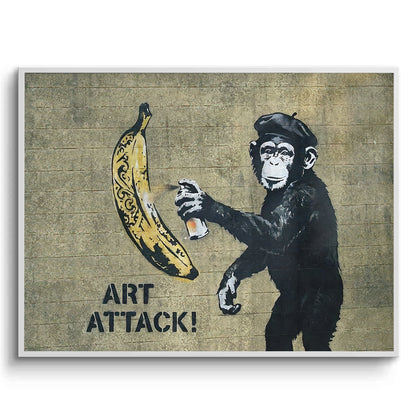 Banksy Style Monkey Graffiti - Fine Art