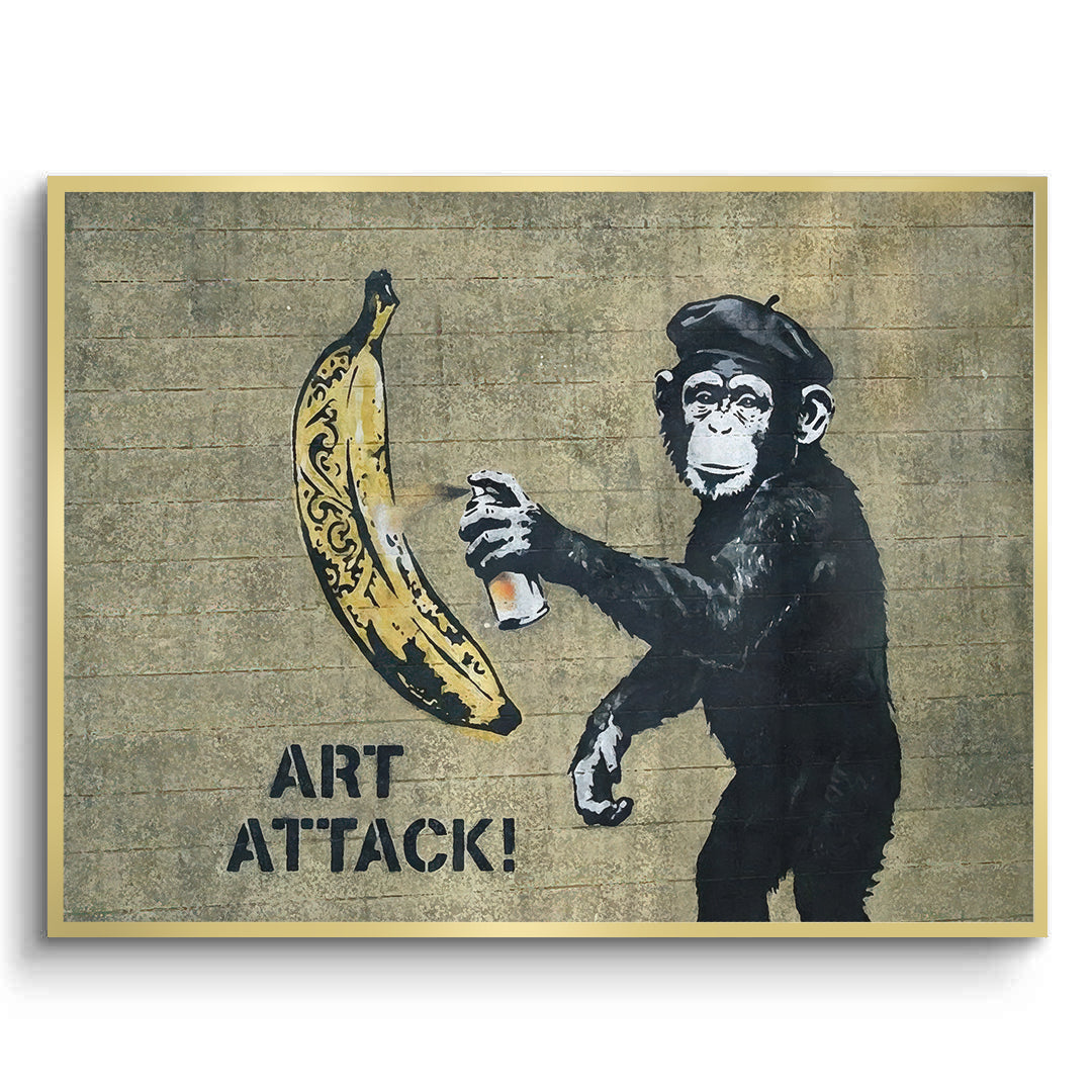 2Banksy Style Monkey Graffiti - Fine Art