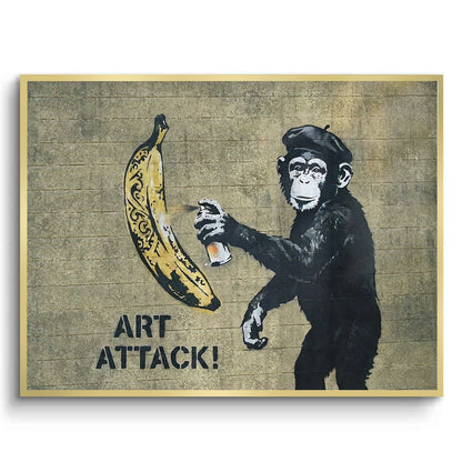 Banksy Style Monkey Graffiti - Fine Art