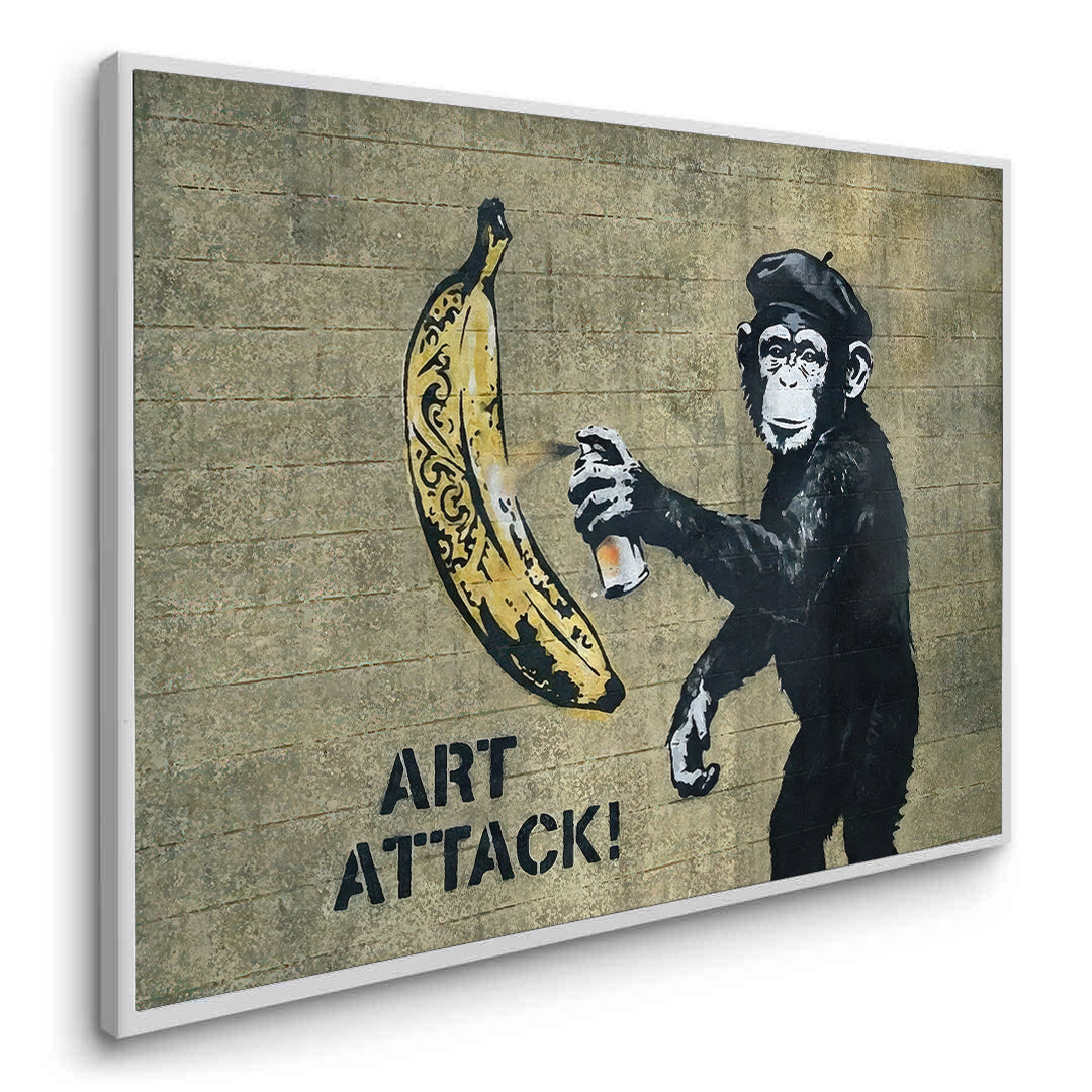 2Banksy Style Monkey Graffiti - Fine Art