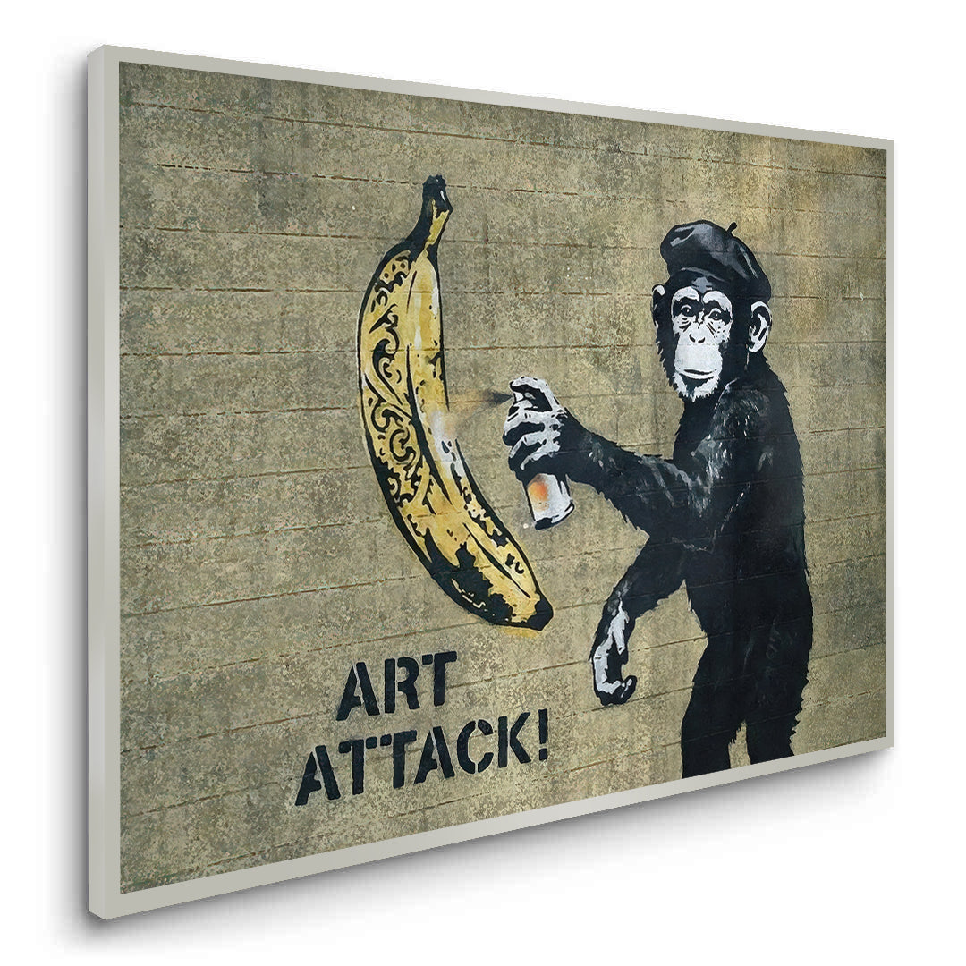 2Banksy Style Monkey Graffiti - Fine Art