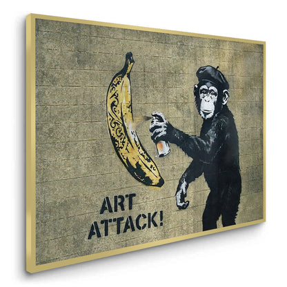 Banksy Style Monkey Graffiti - Fine Art