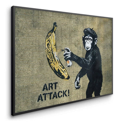 Banksy Style Monkey Graffiti - Fine Art