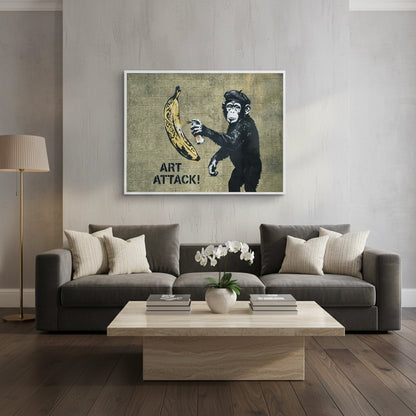 Banksy Style Monkey Graffiti - Fine Art