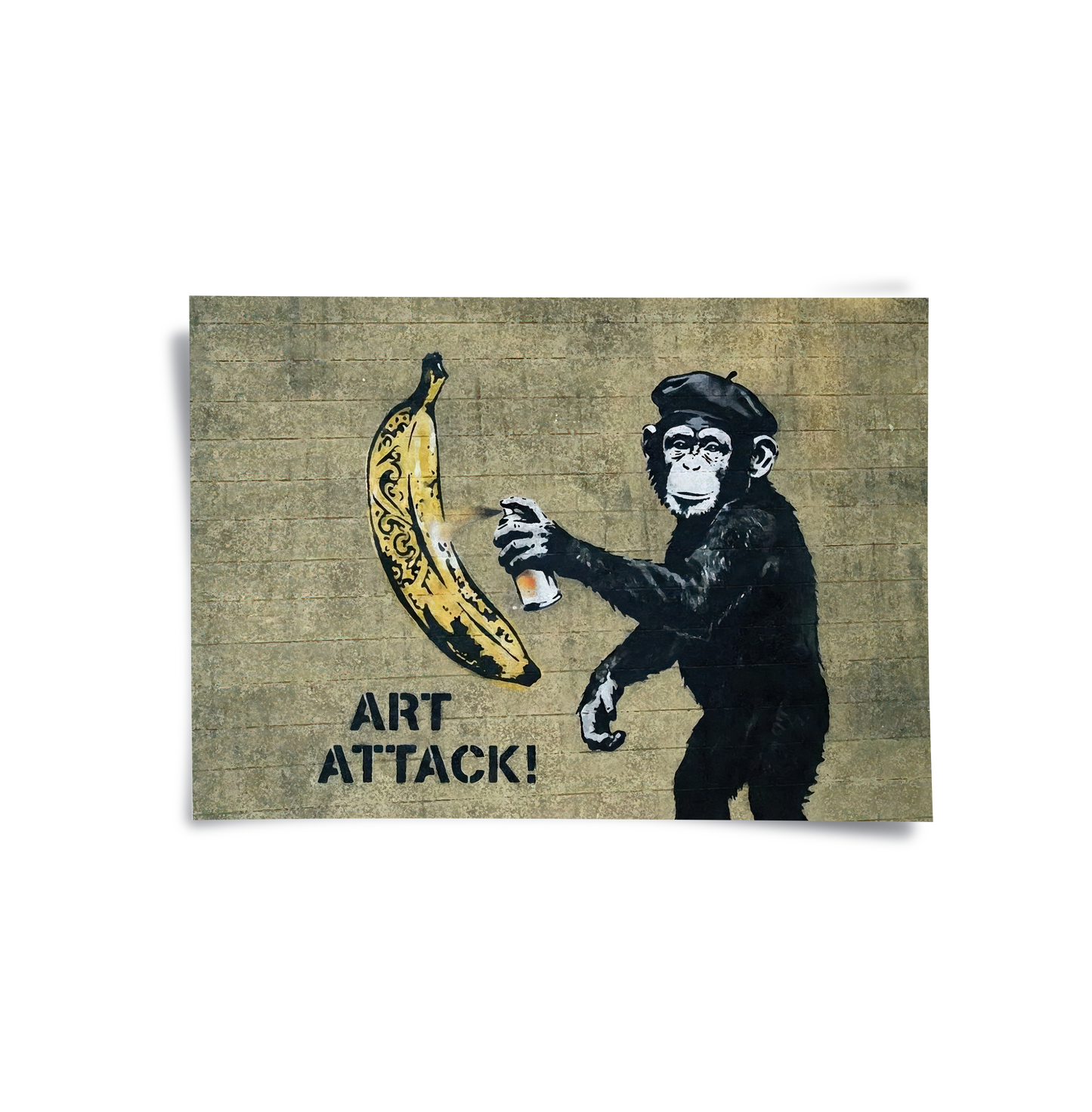 2Banksy Style Monkey Graffiti - Poster