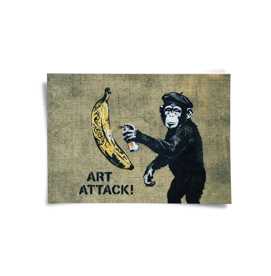 Banksy Style Monkey Graffiti - Poster