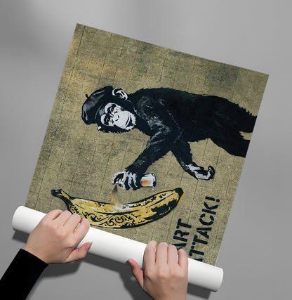 Banksy Style Monkey Graffiti - Poster