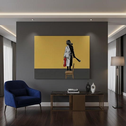 Banksy Ukraine Gas Mask - Canvas