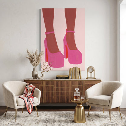 Barbiecore Pink Heels - Canvas