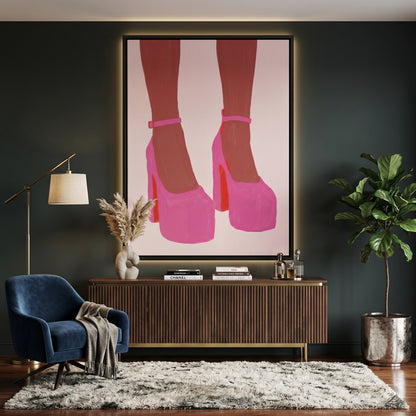 Barbiecore Pink Heels - Canvas
