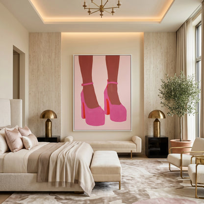 Barbiecore Pink Heels - Canvas
