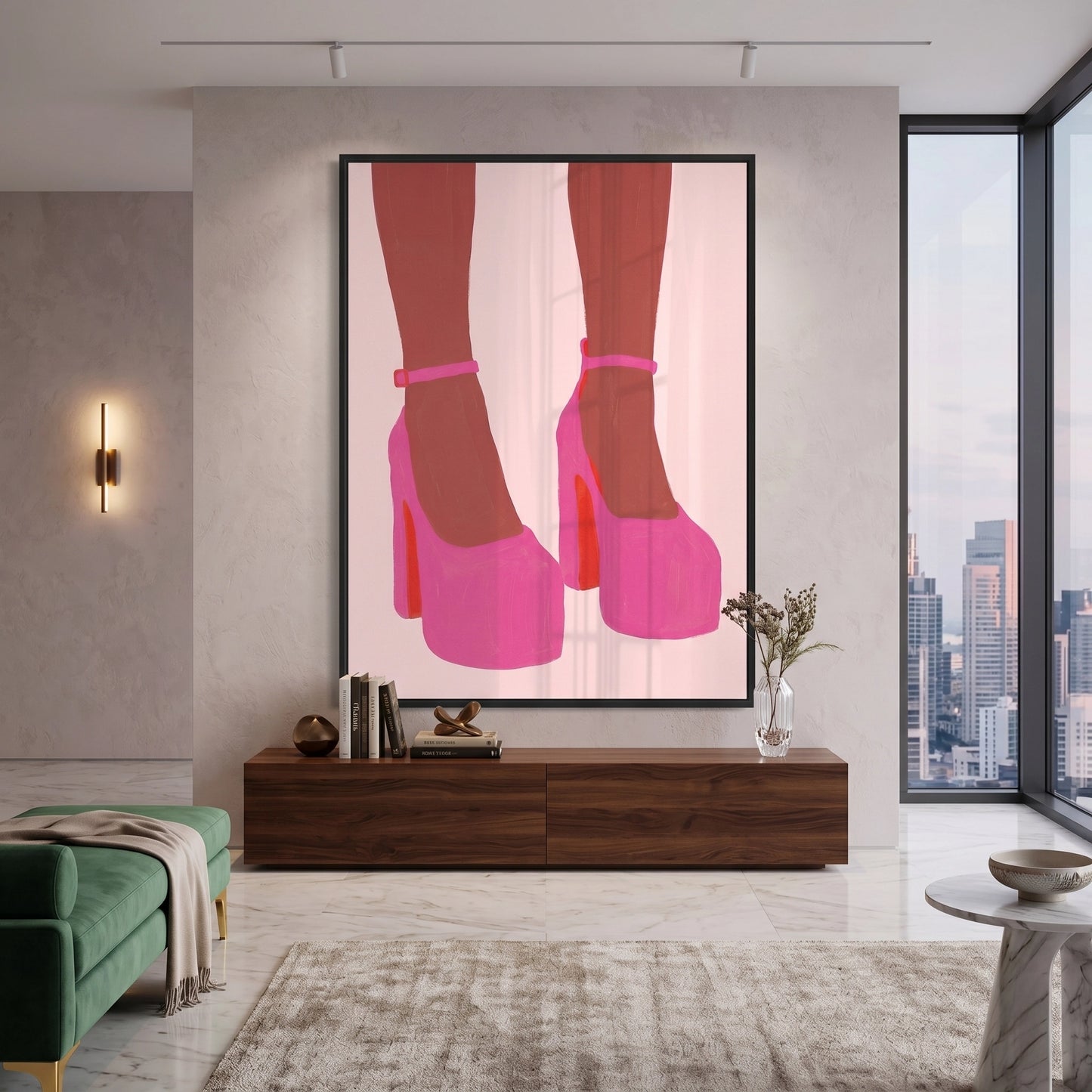 2Barbiecore Pink Heels - Fine Art