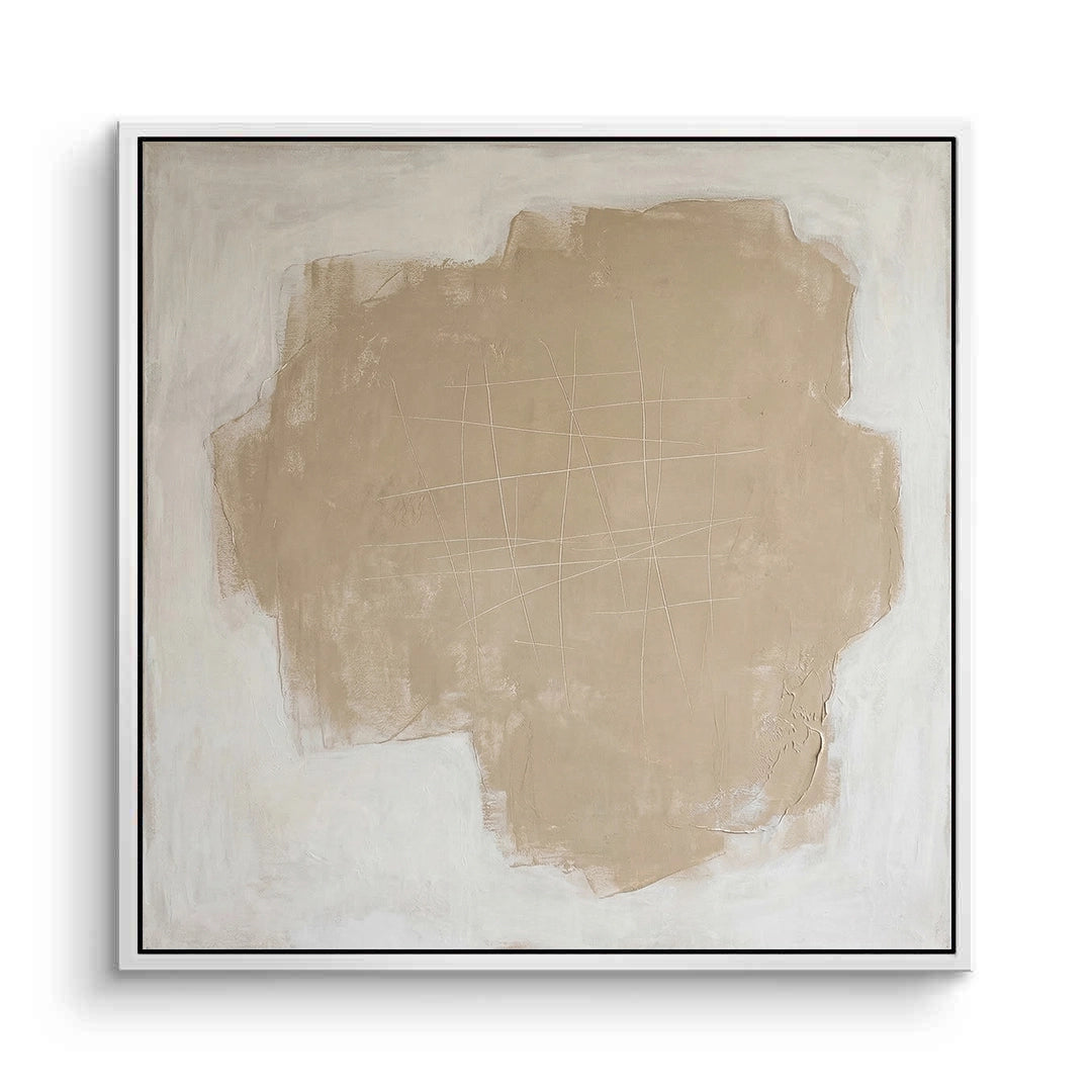 2Macro shot of Beige Etchings wall finish in a warm sand tone, featuring subtle organic rifts and textures.