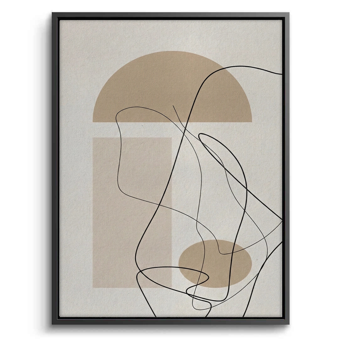 2Beige Geometric - Canvas