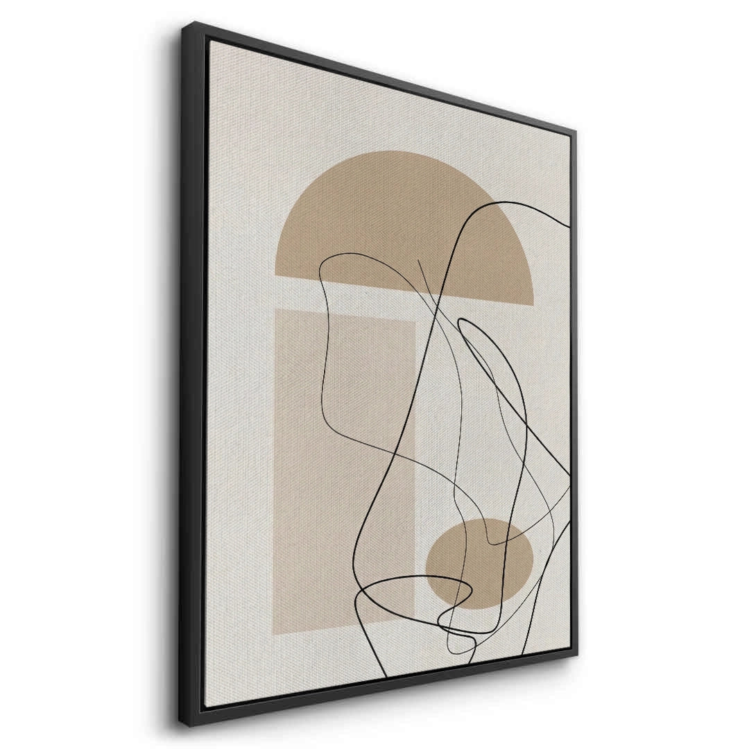 2Beige Geometric - Canvas