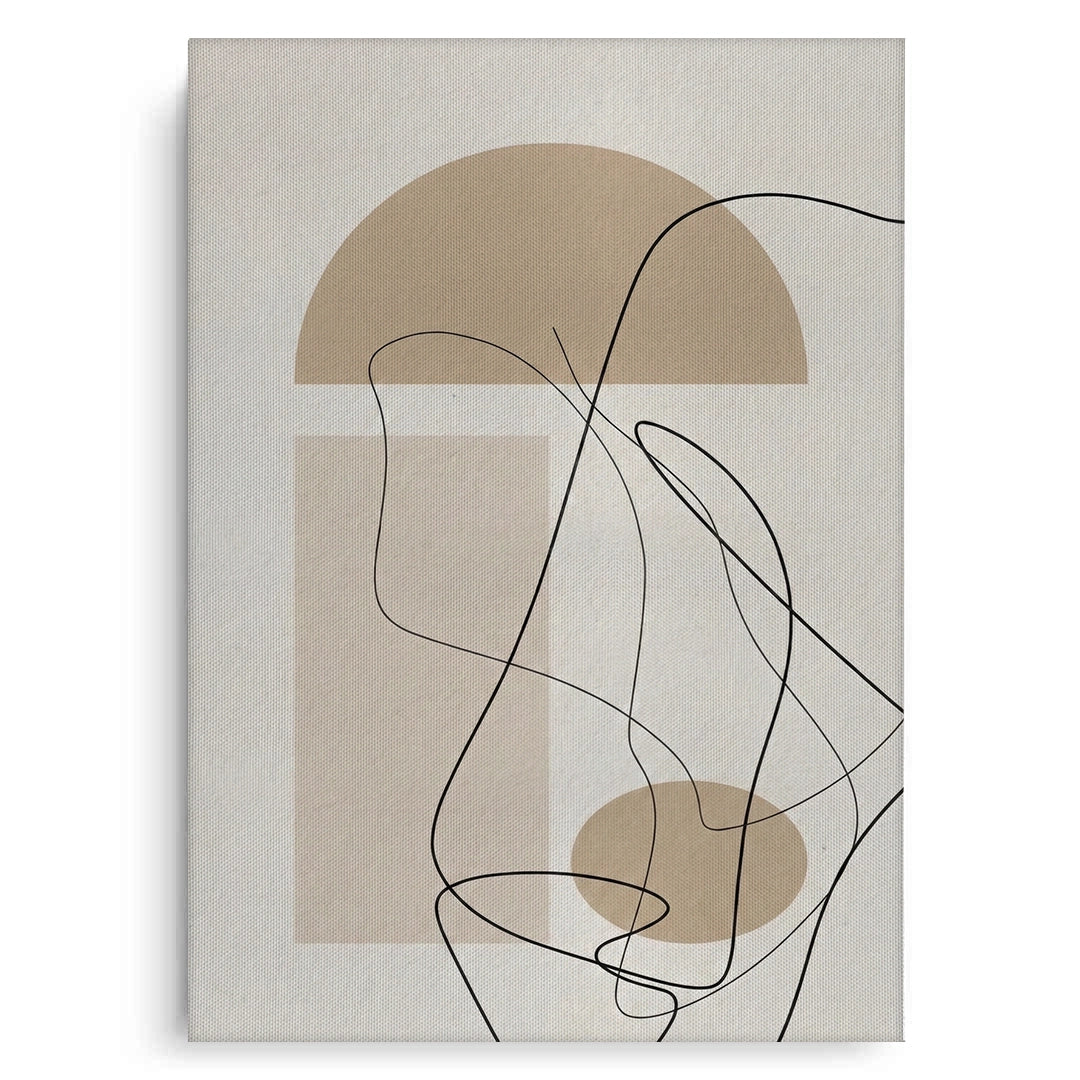 2Beige Geometric - Canvas