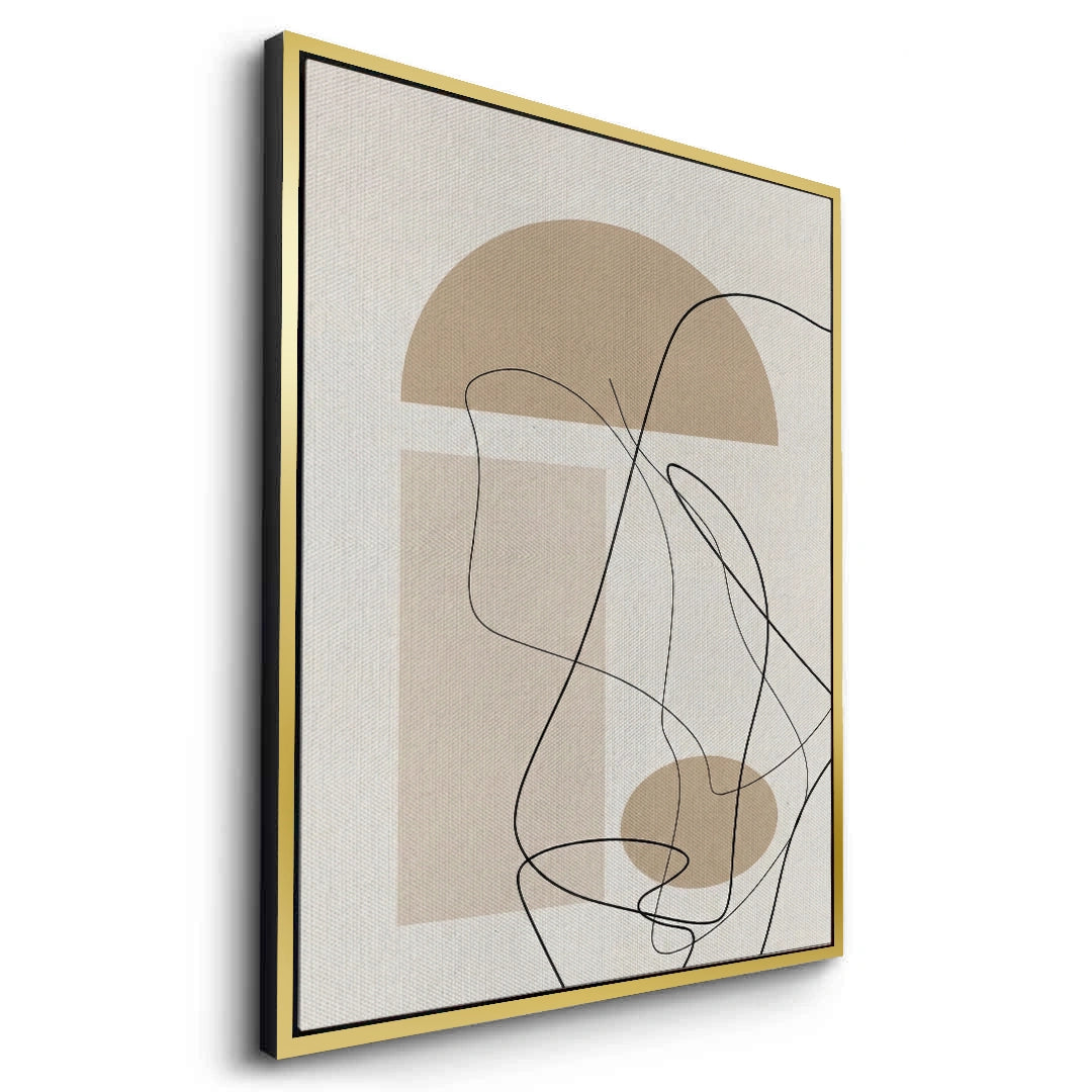 2Beige Geometric - Canvas