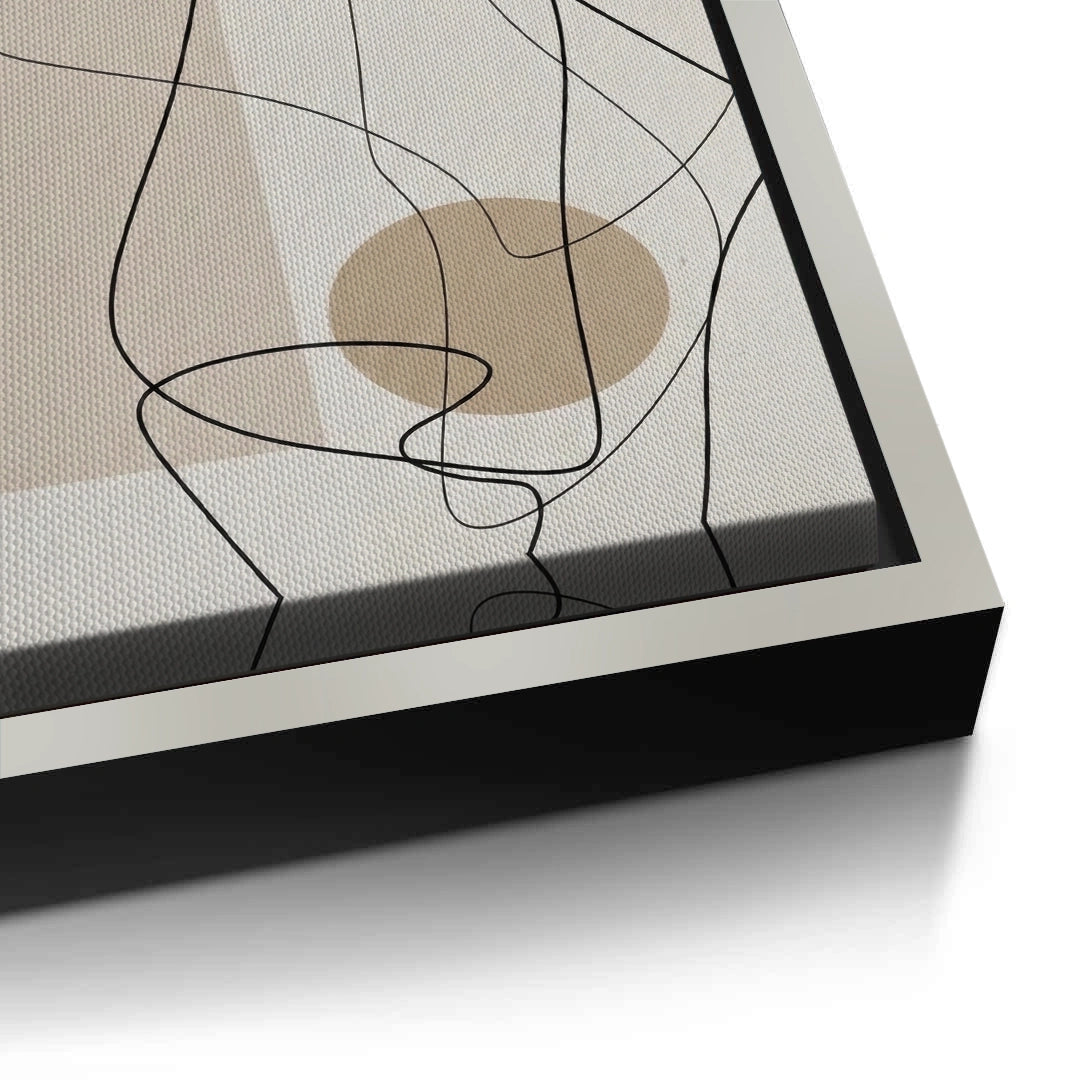 2Beige Geometric - Canvas