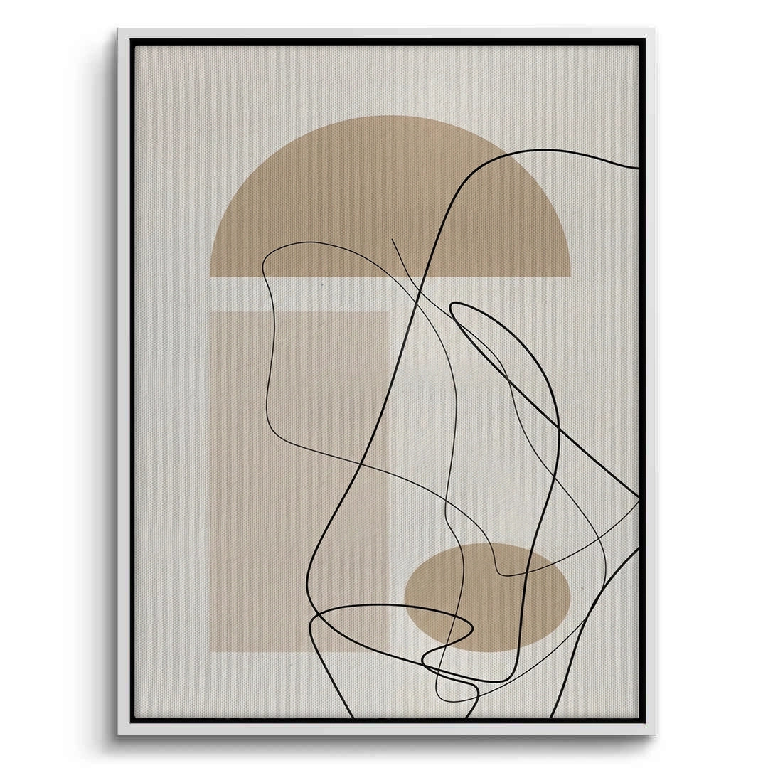 2Beige Geometric - Canvas