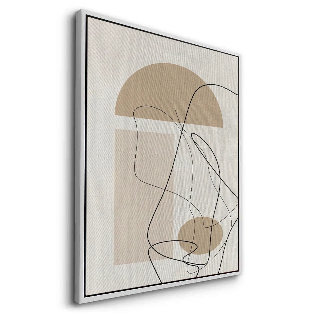 2Beige Geometric - Canvas