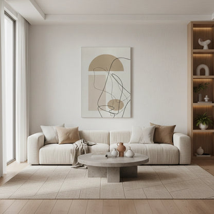 Beige Geometric - Canvas