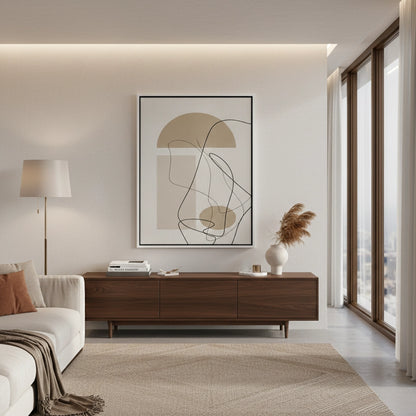 Beige Geometric - Canvas