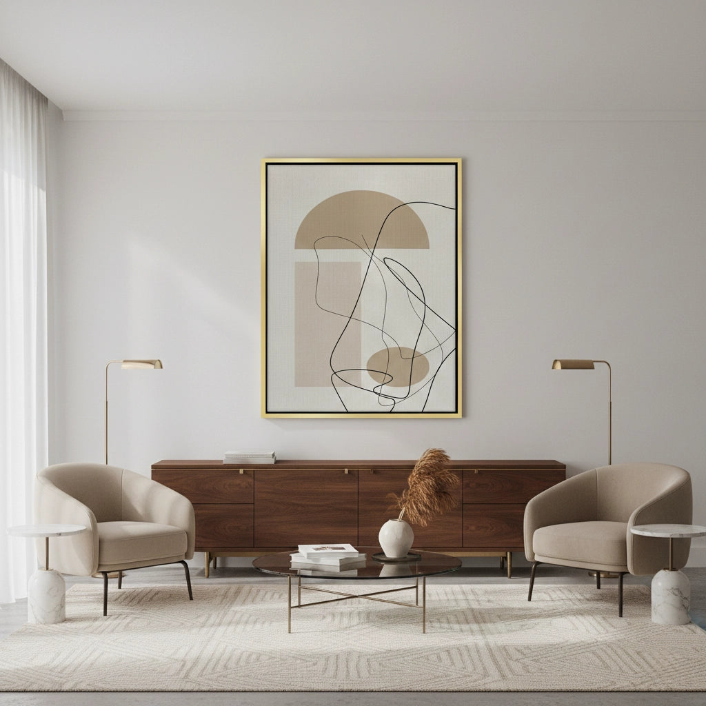 Beige Geometric - Canvas