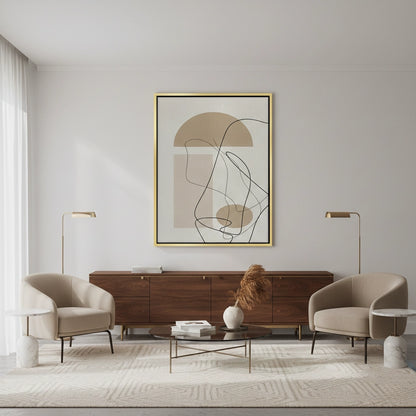 Beige Geometric - Canvas