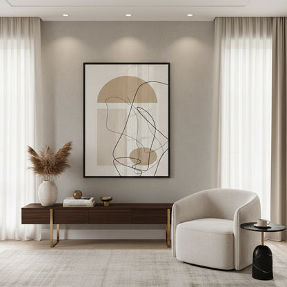 Beige Geometric - Fine Art